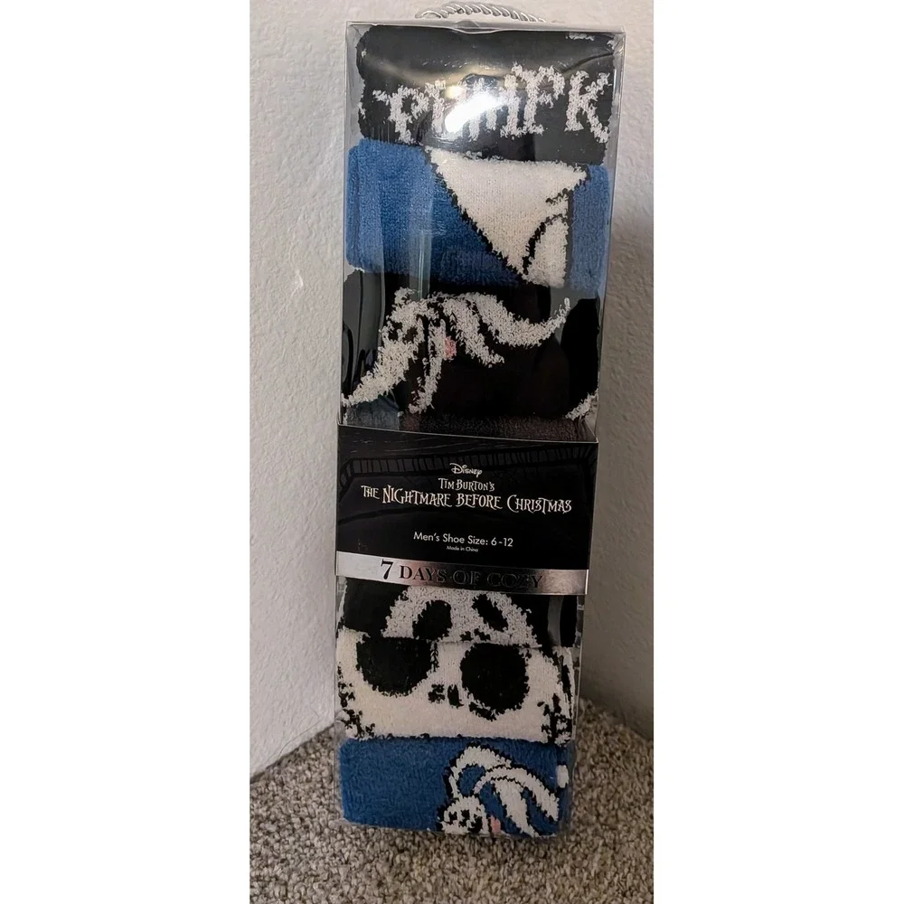 Disney Nightmare Before Christmas Socks‎ 7 Days of Cozy Mens 6-12 NEW